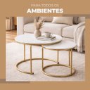 Ver imagem 2 de Kit Mesas Centro Tóquio Versátil Salas Escritório Aço Forte:dourado