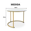 Ver imagem 4 de Kit Mesas Centro Tóquio Versátil Salas Escritório Aço Forte:dourado