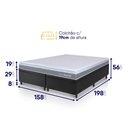 Ver imagem 3 de Conjunto Box Baú Preto Durban Cinza Espuma D28 Queen 158x198x64 - King House