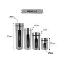 Ver imagem 7 de Porta Mantimentos Kit Hermetico Aco Inoxidavel Visor Vidro Organizador Cozinha Inox 4 Potes
