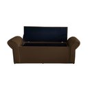 Ver imagem 3 de Kit Dubaí Cabeceira de Cama Box Casal e Recamier Baú 140 Cm Suede Marrom do Lar Móveis