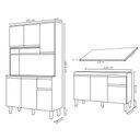 Ver imagem 3 de Cozinha Compacta Márcia e Balcão Gabinete com Tampo Tatiane 120cm Cinza - AJL Móveis