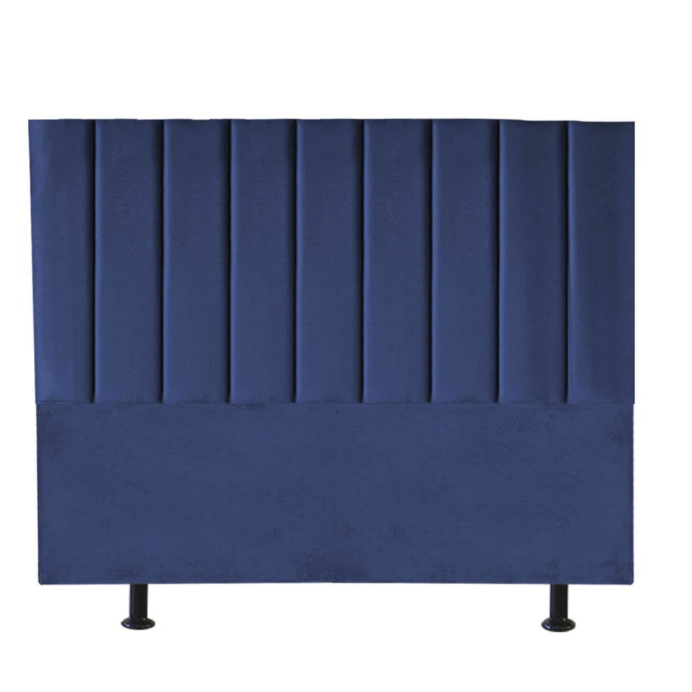 Cabeceira Estofada Queen 160CM Cora Suede Azul Marinho - D A DECOR D&A Decor