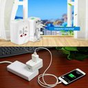 Ver imagem 2 de Adaptador Tomada Universal Padrão 150 Países Uk Europa Eua Asia Viagem Bivolt 110/220 Bivolt Aio