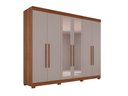 Ver imagem 1 de Guarda-roupa Casal 6 Portas 6 Gavetas com Espelho Órion Premium Salleto Cinamomo/off White