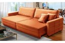Ver imagem 1 de Sofá Cama Retrátil e Reclinável 2,30m com Molas Karen Veludo Terracota Adonai Estofados