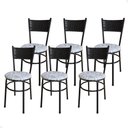 Ver imagem 1 de Conjunto 6 Cadeiras Pretas para Cozinha Viena Cor:floral Gelo