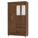 Ver imagem 1 de Guarda Roupa Solteiro 103cm com Espelho Mayra Imbuia Rústico V02 - Mpozenato
