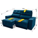 Ver imagem 3 de Sofá Retrátil/Reclinável Belga 1,80m Suede Velut com Molas no Assento
