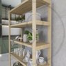 Estante Em Madeira Pinus De Cozinha Organizadora Maciça On Design Estante pinus multiuso - 4