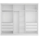 Ver imagem 2 de Guarda-roupa Casal Ripado 6 Portas 6 Gavetas - Siena-branco - Bianchi Móveis