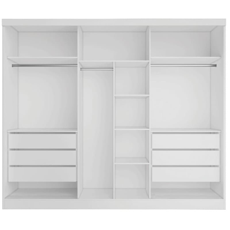 Guarda-roupa Casal Ripado 6 Portas 6 Gavetas - Siena-branco - Bianchi Móveis - 2