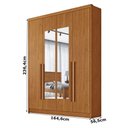 Ver imagem 2 de Guarda Roupa Casal Sevilha 4 Portas 3 Gavetas com Espelho Cinamomo - Novo Horizonte