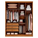 Ver imagem 3 de Guarda Roupa Casal Sevilha 4 Portas 3 Gavetas com Espelho Cinamomo - Novo Horizonte