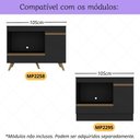 Ver imagem 2 de Kit Rodapé para Balcão Cozinha 105cm Veneza com Pés Multimóveis Mp3753 Preto