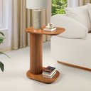 Ver imagem 1 de Mesa Lateral de Apoio em Madeira Maciça com Base Ripada Aurora