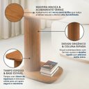 Ver imagem 2 de Mesa Lateral de Apoio com Base Ripada 100% Madeira Maciça Aurora Castanho