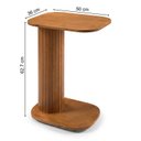 Ver imagem 5 de Mesa Lateral de Apoio com Base Ripada 100% Madeira Maciça Aurora Castanho