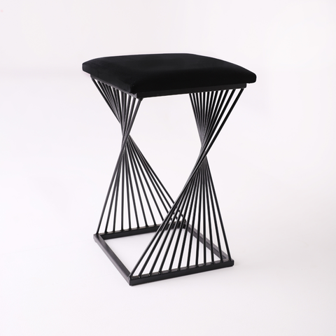 Banqueta Oceam Baixa 48cm em Metal Preto