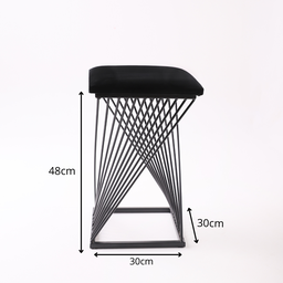 Banqueta Oceam Baixa 48cm em Metal Preto - 5