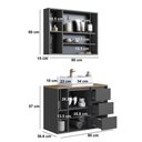 Ver imagem 3 de Armários Modulares de Banheiro Crart-CON006 3 Portas 3 Gavetas MDP 80cm Grafite Multimóveis
