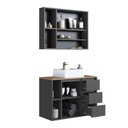 Ver imagem 5 de Armários Modulares de Banheiro Crart-CON006 3 Portas 3 Gavetas MDP 80cm Grafite Multimóveis
