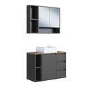 Ver imagem 4 de Armários Modulares de Banheiro Crart-CON006 3 Portas 3 Gavetas MDP 80cm Grafite Multimóveis