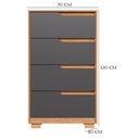 Ver imagem 3 de Guarda Roupa Solteiro Frizatto 02 Portas de Correr e Cômoda Sole Flex Freijo Titanium - Móveis Albat