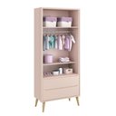 Ver imagem 7 de Jogo de Quarto para Bebê Completo 2 Portas Théo New Rosa Fosco com Natural - MoveisAqui