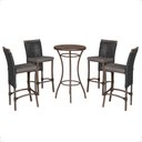 Ver imagem 1 de Mesa Bistro e 4 Banquetas Roma Marrom Corda Náutica 11 Trama Original