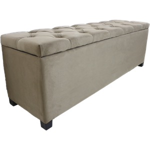 Baú Clássic Estofado e em Capitonê 140cm Marrom Claro Alta Elegância