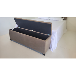 Baú Clássic Estofado e em Capitonê 140cm Marrom Claro Alta Elegância - 3