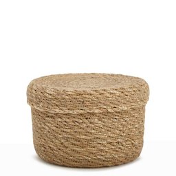Cesto Decorativo em Fibra Natural com Tampa 11cm 18608p Mart - 1