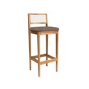 Ver imagem 3 de Kit 6 Banquetas Estofada em Linho Encosto Palhinha Bruna:mel com Linho Marrom