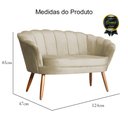 Ver imagem 4 de Namoradeira Estofada Decorativa Para Recepção Pétala Veludo Bege - LM DECOR
