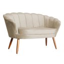 Ver imagem 3 de Namoradeira Estofada Decorativa Para Recepção Pétala Veludo Bege - LM DECOR