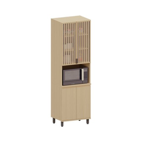 Paneleiro 100% MDF 4 Portas com Espaço para Micro-ondas 70cm Aura Luciane Móveis