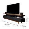 Rack para TV 70" Pés de Madeira Vivare Wood 1,80 Giga Moveis:Preto/Freijó - 3