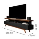 Ver imagem 3 de Rack para TV 70" Pés de Madeira Vivare Wood 1,80 Giga Moveis:Preto/Freijó