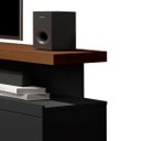 Ver imagem 2 de Rack para TV 70" Pés de Madeira Vivare Wood 1,80 Giga Moveis:Preto/Freijó