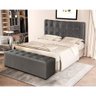 Recamier Baú Milão 150 Cm Para Cama Casal Cor Cinza - 3
