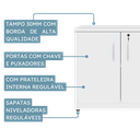 Ver imagem 5 de Armário para Escritório Multiuso Baixo com Chave Yescasa Cinza