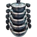 Ver imagem 1 de Jogo de Panelas 5 Peças Gulê Alumínio Grafite Tampa Vidro