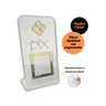 Expositor Qr Code Pix - Cristal com Dourado - 6