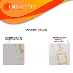 Expositor Qr Code Pix - Cristal com Dourado - 2