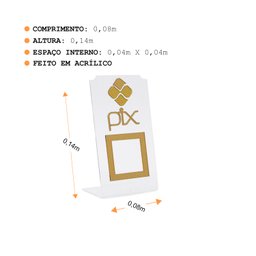 Expositor Qr Code Pix - Cristal com Dourado - 3