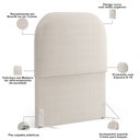 Ver imagem 4 de Cabeceira Cama Box 100cm Orgânica Lanna W01 Bouclê Creme - Lyam Decor