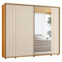 Ver imagem 1 de Guarda Roupa Casal 278cm 2 Portas 4 Espelhos Mya Off/cinamomo Z10 - Mpozenato