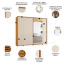 Ver imagem 3 de Guarda Roupa Casal 278cm 2 Portas 4 Espelhos Mya Off/cinamomo Z10 - Mpozenato