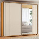 Ver imagem 2 de Guarda Roupa Casal 278cm 2 Portas 4 Espelhos Mya Off/cinamomo Z10 - Mpozenato